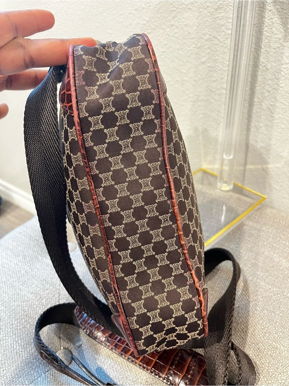CELINE MACADAM VINTAGE UNISEX CROSSBODY BAG